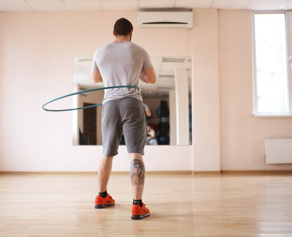 Rotation of a hoop helps a man improve potency